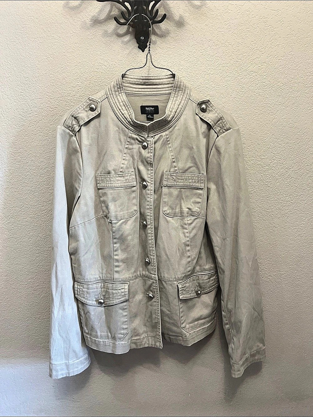 White House Black Market Utility Jacket Cotton Blend Size Large